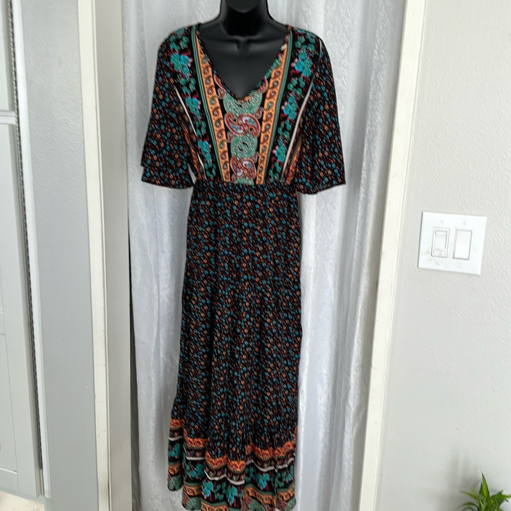 PRETTY GARDEN BOHO MAXI DRESS Sz: S